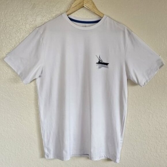 Vineyard Vines Shirt Mens White S Performance Sailboat w/ Whale LOGO On Back - Picture 1 of 6